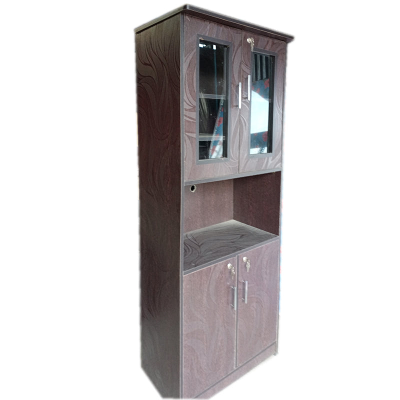 Multi cabinet with micro oven and crockery cabinet ( Engineering wood )