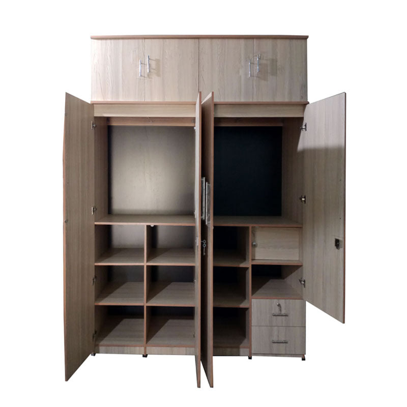 Wardrobe 4 door with Loft ( MDF WOOD )