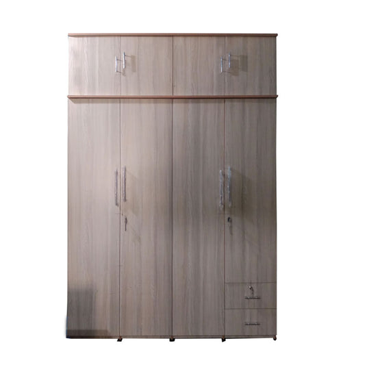 Wardrobe 4 door with Loft ( MDF WOOD )