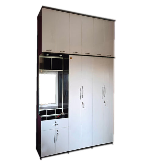 6 door wardrobe with lofft ( UV MDF wood )