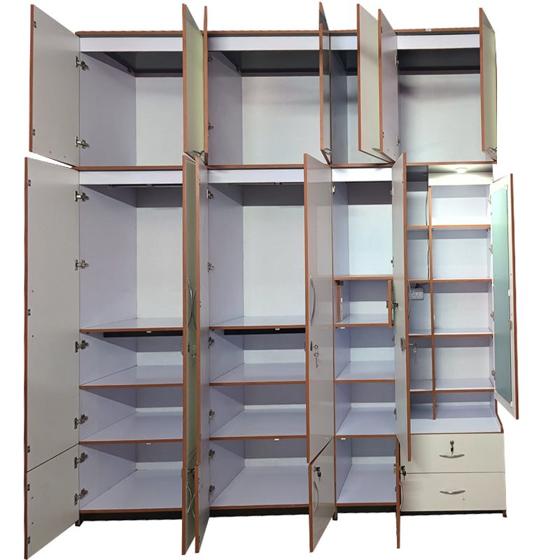 6 door wardrobe with lofft ( UV MDF wood )