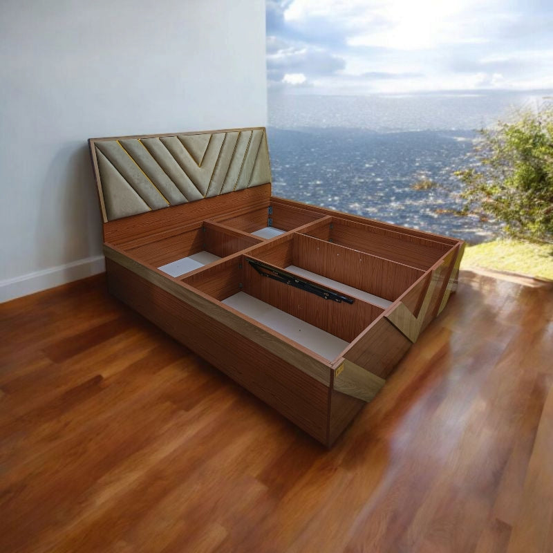 Bed Hydraulic system , Box storage , Queen size 5/7 ( MDF Wood )