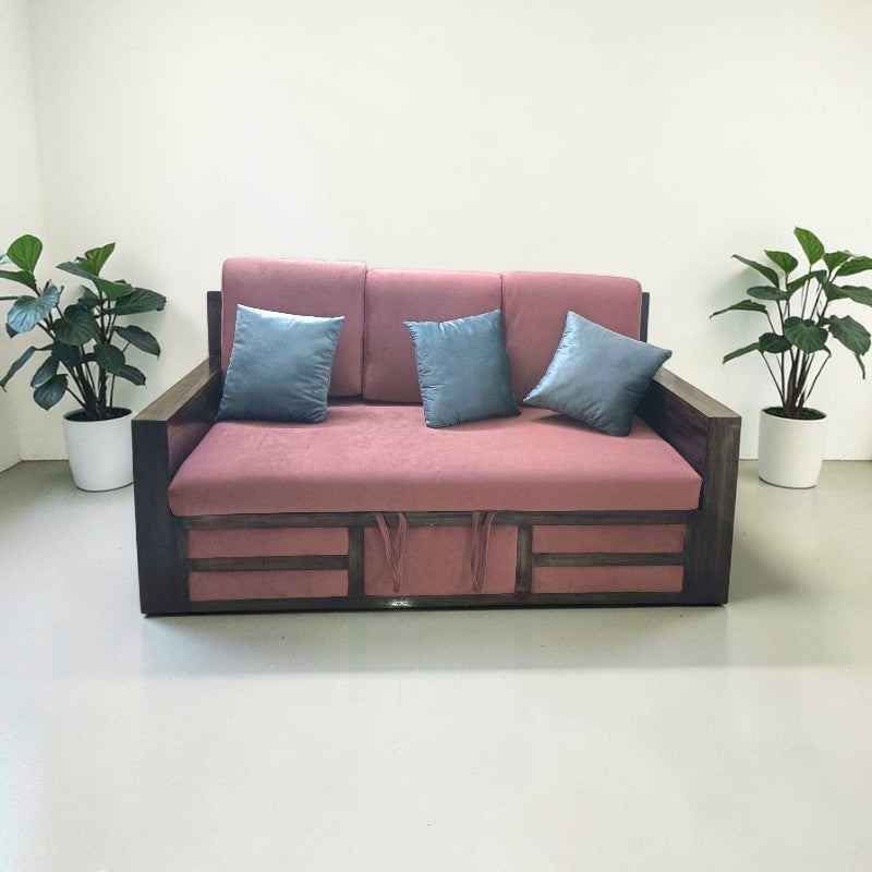 Sofa set 3 seater (mehogony wood )