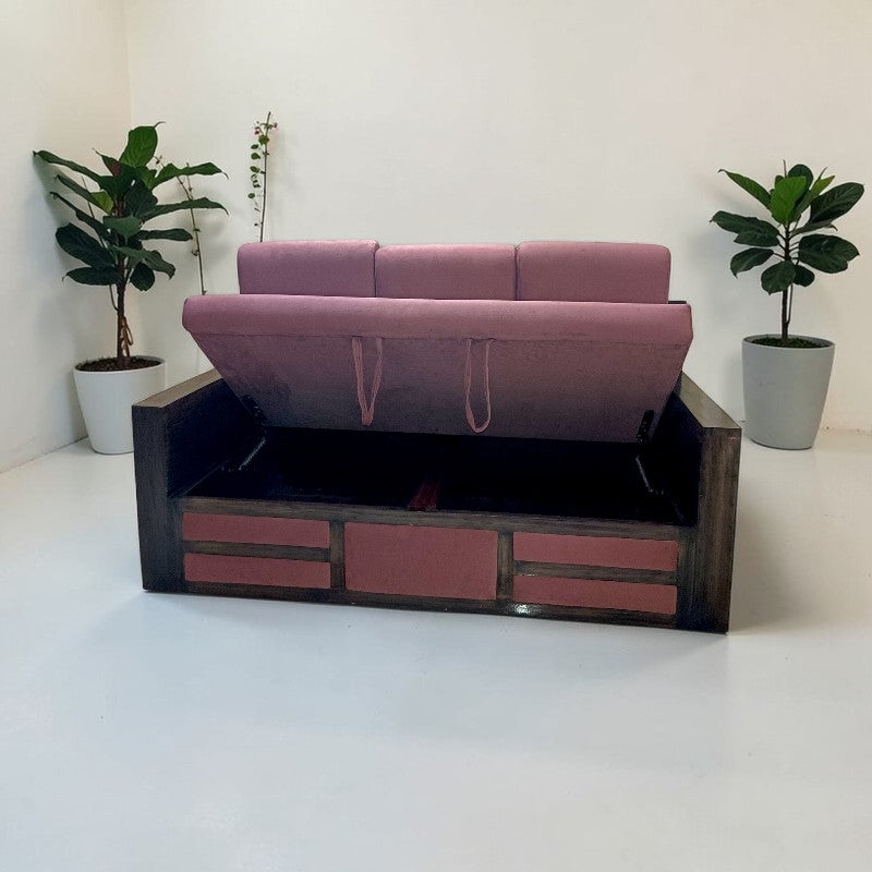Sofa set 3 seater (mehogony wood )